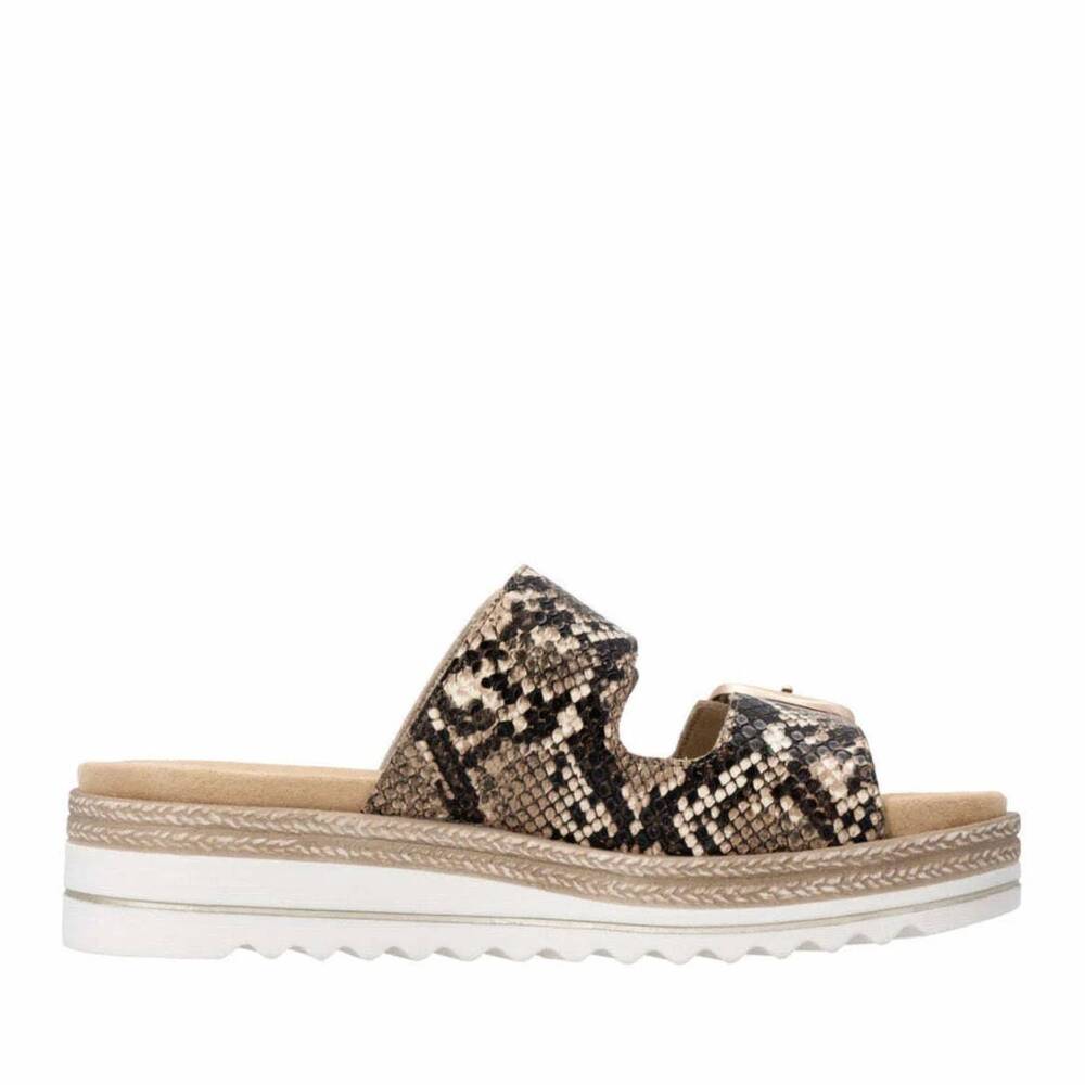NEW REMONTE women's flat sandal in reptile